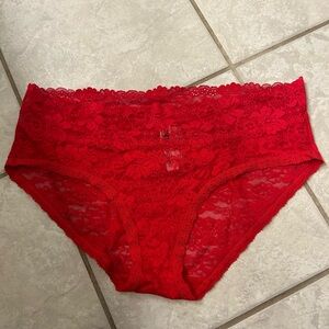 Victoria secret pink Red Women's Intimate Panty lace underwear NWT xl